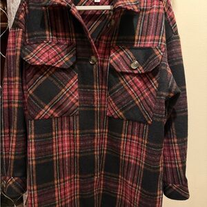 Plaid Button-Up Coat
